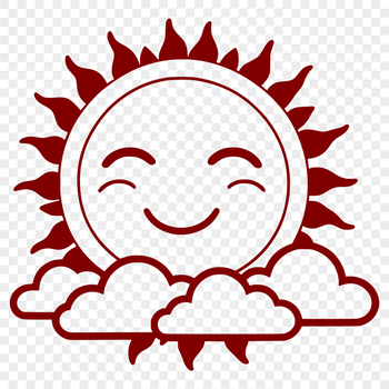 Illustrative sun icon in vector format, suitable for weather-related graphics and designs.