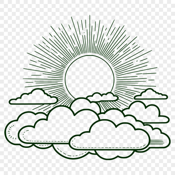 A stylized illustration of the sun in a vector format, suitable for various uses including graphic design and crafting.