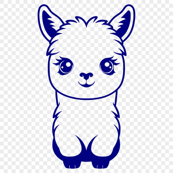 An SVG graphic of a domesticated alpaca with a gentle expression.