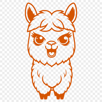 Illustration of a South American camelid animal with a distinctive coat pattern.