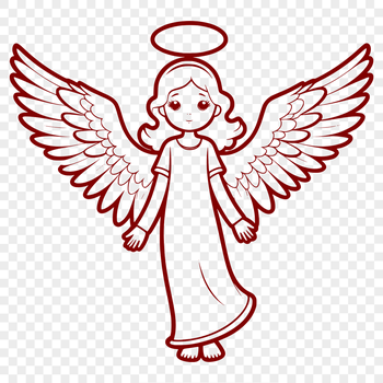 SVG vector graphic illustration of a serene angel design.