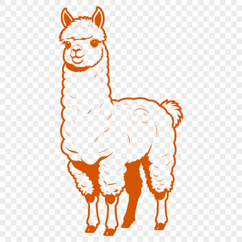 A high-quality illustration of a friendly-looking alpaca with realistic features.