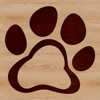 Animal paw print icon in vector format with clean lines and simple design.