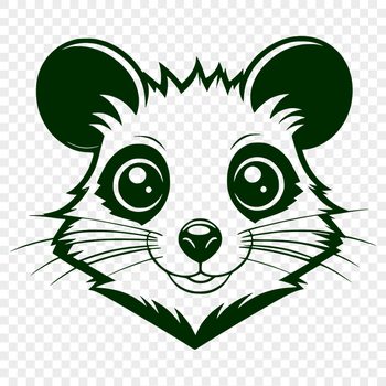 A detailed illustration of a marsupial possum in a natural environment.