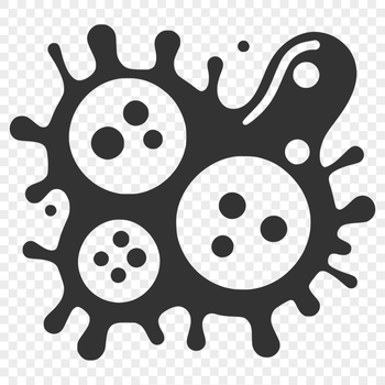 A detailed illustration of a microorganism with cell membrane and contents.