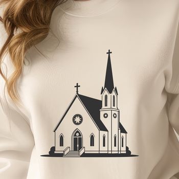 Baptist church building vector illustration with detailed architecture and design.