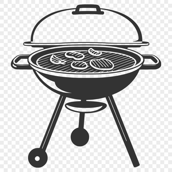 A close-up illustration of a sizzling grilled burger on a BBQ, perfect for vector art projects.