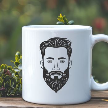 An SVG vector image depicting a bearded adult male.