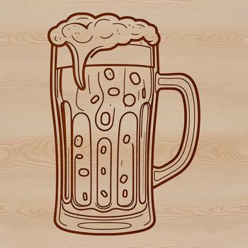 An icon representation of a beer glass on a transparent background.
