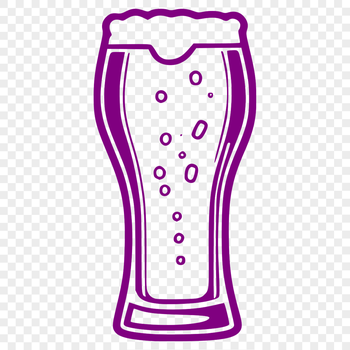 A detailed illustration of a glass containing beer.