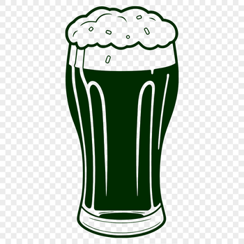 A graphic representation of a glass filled with beer, suitable for digital use.