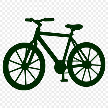 A detailed vector illustration of a bicycle in silhouette form, designed for cutting machines like Cricut and laser cutters.