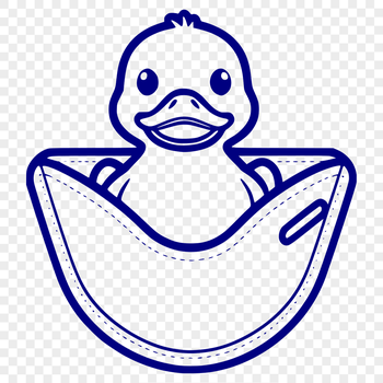 A simple, hand-drawn style duck graphic, available in editable vector format.
