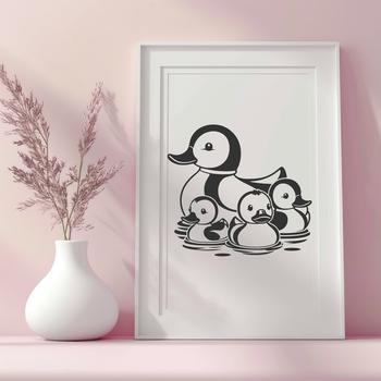 A waterfowl bird with feathers and beak, suitable for vector design projects.