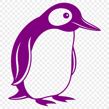 An SVG vector graphic of a penguin bird in simple design style.