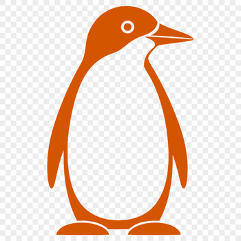 A digital representation of a penguin in scalable graphics (SVG) format.