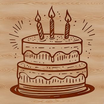 A vector graphic representation of a classic birthday dessert.