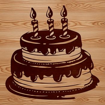 An SVG design of a traditional birthday cake, ideal for crafting and digital projects.