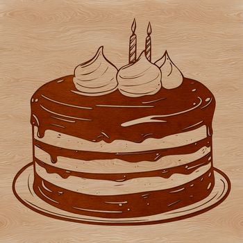 An SVG design featuring a decorative birthday cake with frosting and sprinkles.