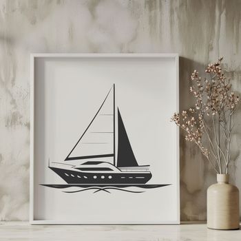 Vector illustration of a boat in various designs ready to cut with a Cricut or laser cutter.