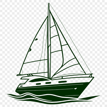 A detailed, scalable illustration of a boat for graphic design and crafting projects.