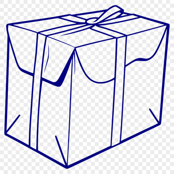 A simple vector illustration of a rectangular gift box with a flat top.