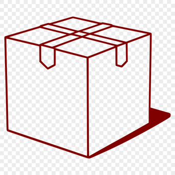 A 2D geometric vector shape representing a standard box with straight edges and right angles.