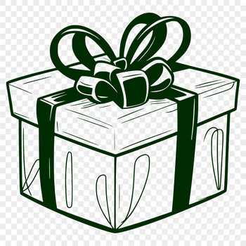 A simple vector graphic representation of a box with a flat rectangular shape.