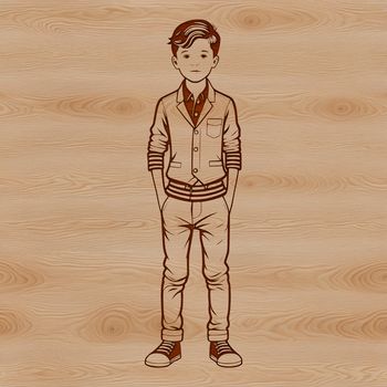 A child's portrait in vector form for digital use.