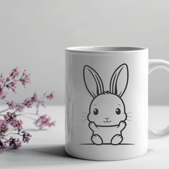 A full-body rabbit illustration in a sitting position, suitable for various digital formats.