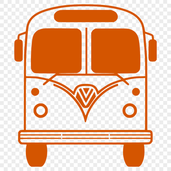 A digital illustration of a standard city bus with multiple seats.