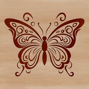An ornate illustration of a colorful butterfly, suitable for gardening and craft projects.