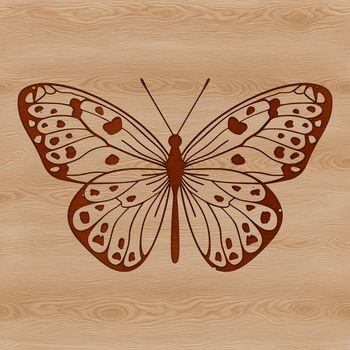 A colorful butterfly with intricate wings, suitable for use in gardening designs or as vector clip art.