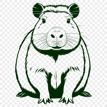 High-quality vector illustration of a capybara animal in a simple design style.