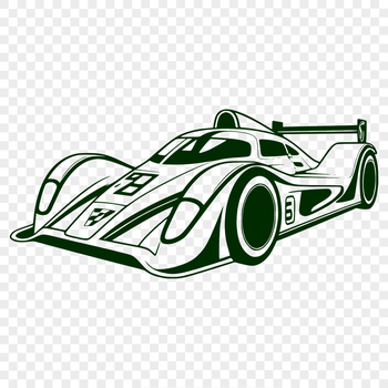A sleek racing car in motion, designed as a vector graphic for digital and print use.