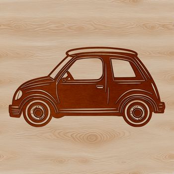 A simplified vector illustration of a car with sleek design.