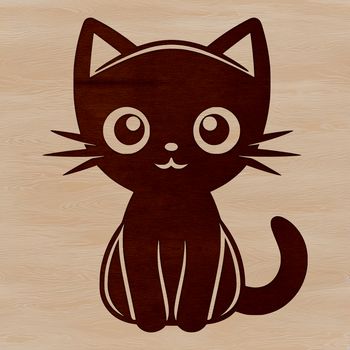 A digital illustration of a sitting cat, suitable for vector art design projects.