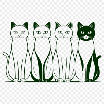 A simple line art illustration of a domesticated cat.