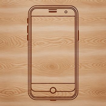 A high-resolution, scalable graphic representation of a modern cell phone.