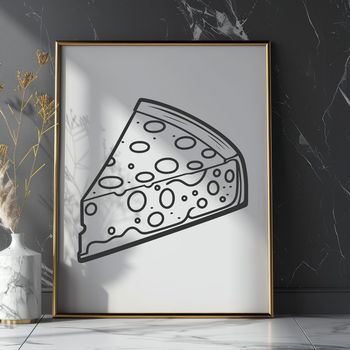 A colorful illustration of a wedge of cheese, suitable for digital designs and crafting projects.