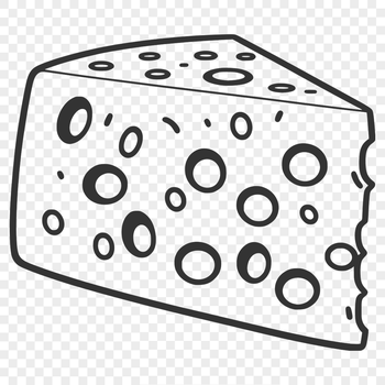 An SVG graphic representing a cheese cutout, suitable for cutting machines and other design applications.