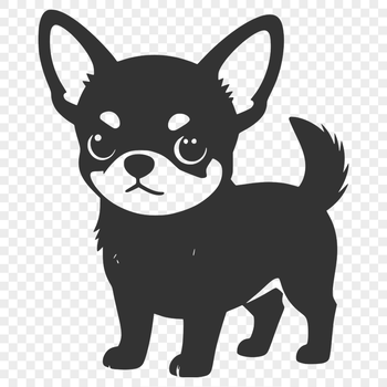 A simple vector illustration of a Chihuahua dog in silhouette.