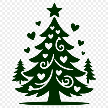 A stylized graphical representation of a Christmas tree suitable for digital applications and craft projects.