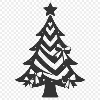 An SVG diagram of a festive holiday tree with branches and decorations in a simple design.