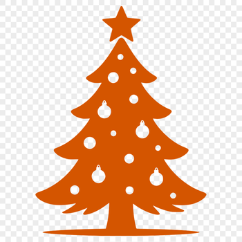 Illustrative Christmas tree in a minimalist style, designed for digital use.