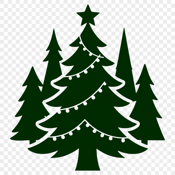 An SVG graphic representation of a traditional festive Christmas tree.