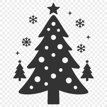A minimalist vector graphic representation of a classic Xmas tree design.