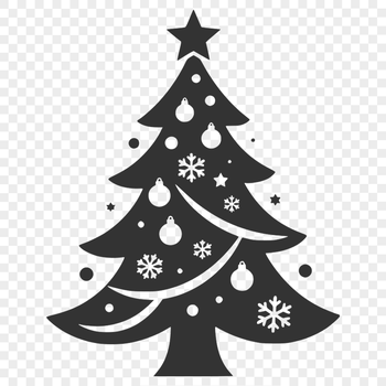 A minimalist Christmas tree illustration in vector format.