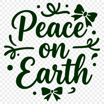 Peaceful Christmas Quote Design Christmas holiday quote graphic with inspiring message about peace on earth.