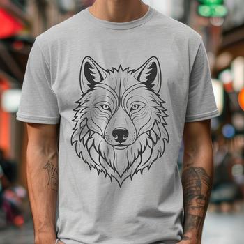 A detailed illustration of a wolf's head, suitable for use as clip art in various designs.